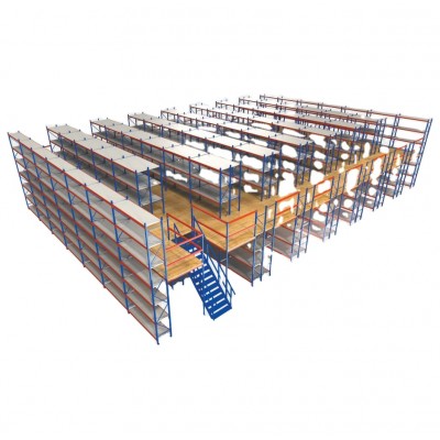 Installation steel mezzanine structure multi - tier heavy duty combined platform