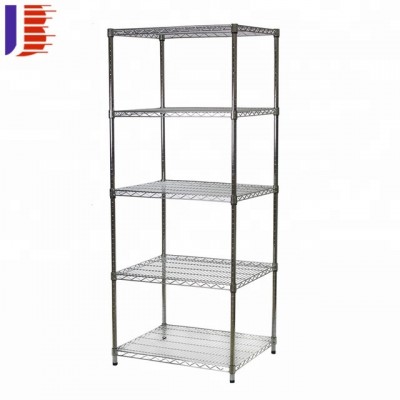 4 Tier Chrome Metal Rack / Wire Mesh Shelving for Storage / Wire Mesh Metal Rack